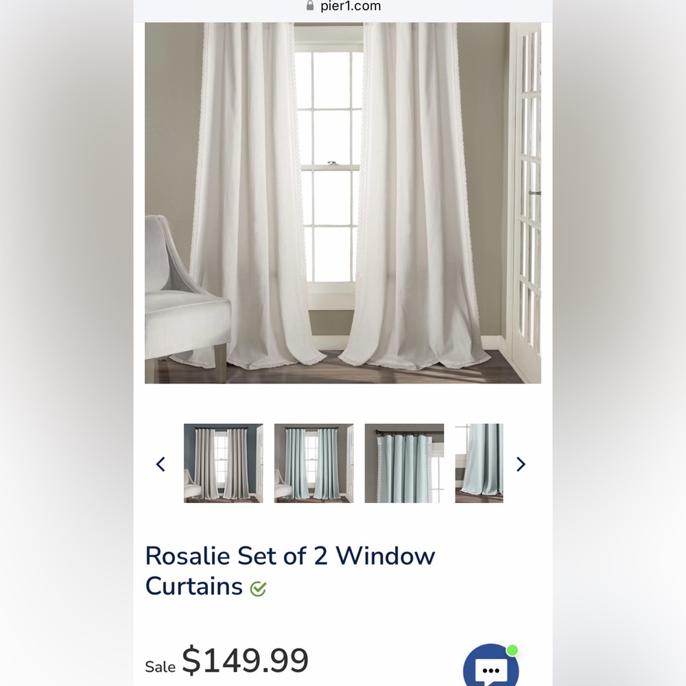 Lush Decor Rosalie curtain pair 95”